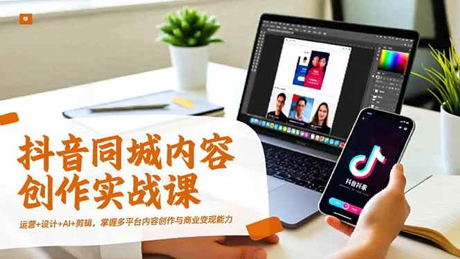 (11.30)抖音同城内容创作实战课，运营+设计+AI+剪辑，掌握多平台内容创作与商业变现能力