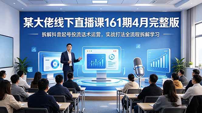 (4.27)某大佬线下直播课161期4月完整版，拆解抖音起号投流话术运营，实战打法全流程拆解学习