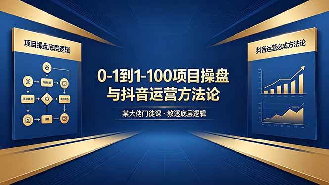 (5.10)0-1到1-100怎么建？某大佬门徒课教透项目操盘底层逻辑+抖音运营必成方法论