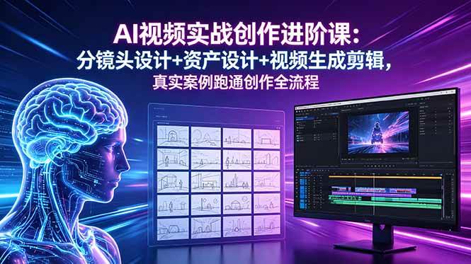 (5.25)AI视频实战创作进阶课：分镜头设计+资产设计+视频生成剪辑，真实案例跑通创作全流程