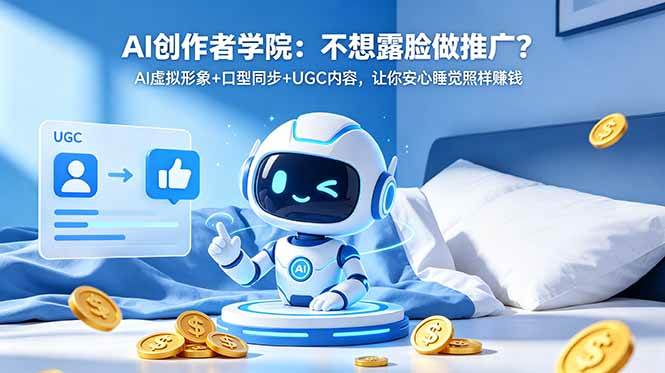 (5.26)AI创作者学院：不想露脸做推广？AI虚拟形象+口型同步+UGC内容，让你安心睡觉照样赚钱