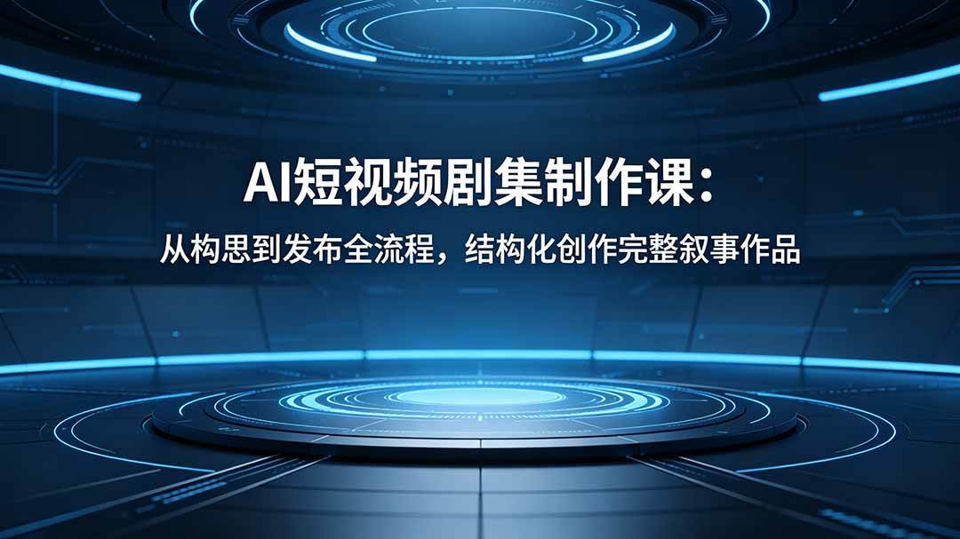 (5.12)AI短视频剧集制作课：从构思到发布全流程，结构化创作完整叙事作品