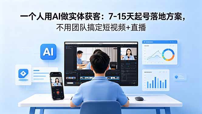 (5.13)一个人用AI做实体获客：7-15天起号落地方案，不用团队搞定短视频+直播