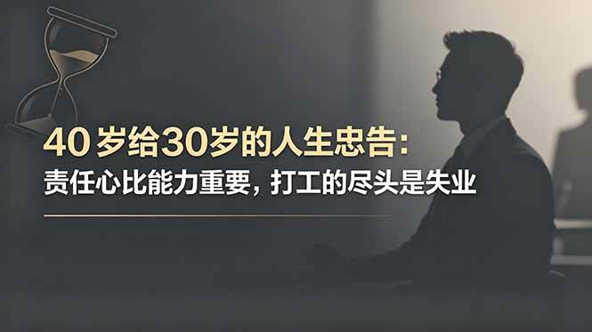 (6.08)付费文章：40岁给30岁的人生忠告：责任心比能力重要，打工的尽头是失业
