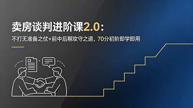 (6.08)卖房谈判进阶课2.0：不打无准备之仗+前中后期攻守之道，70分初阶即学即用